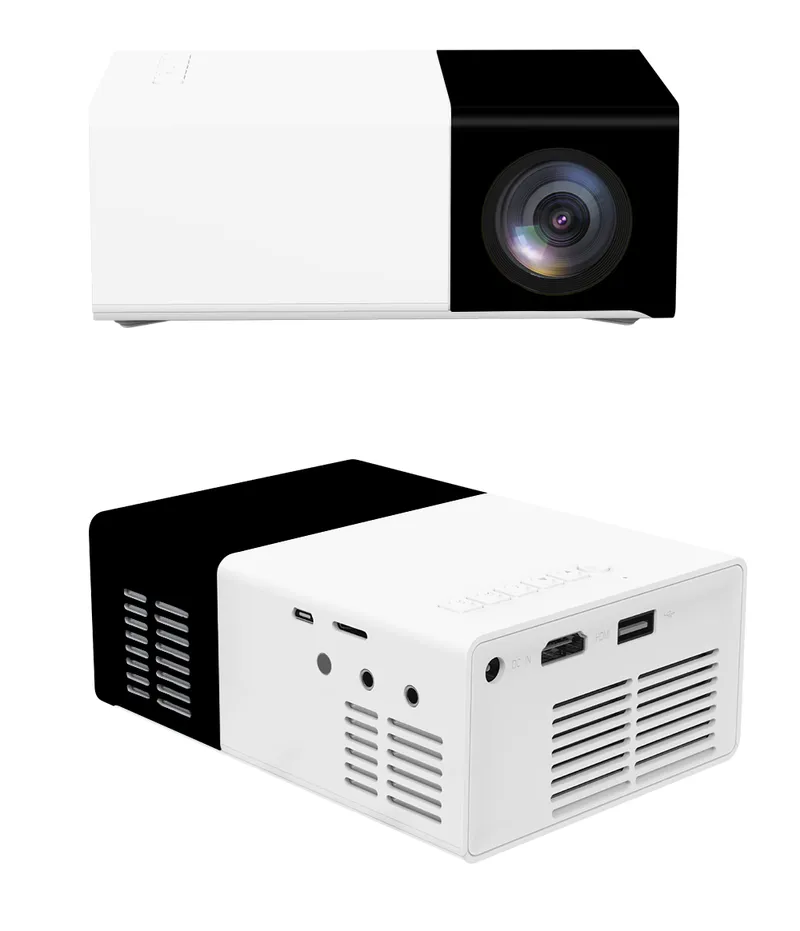 Veidaadz Mini LCD Projector YG300 Black 600 Lumens 1080P 19.5x 17.5x