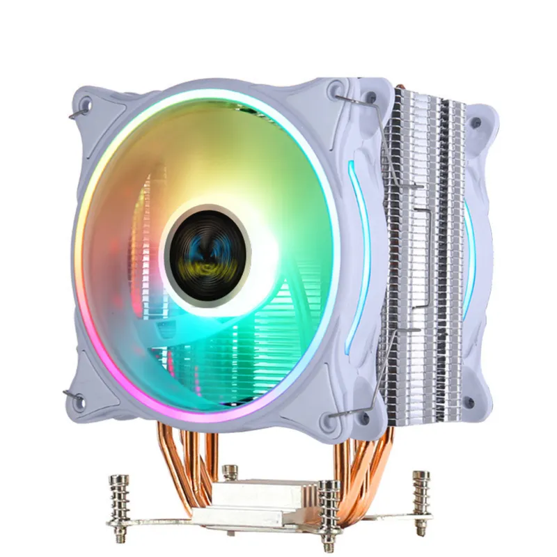 4-Tube Heat Conduction Argb Fine Aperture White Double Fan Pure Copper ...