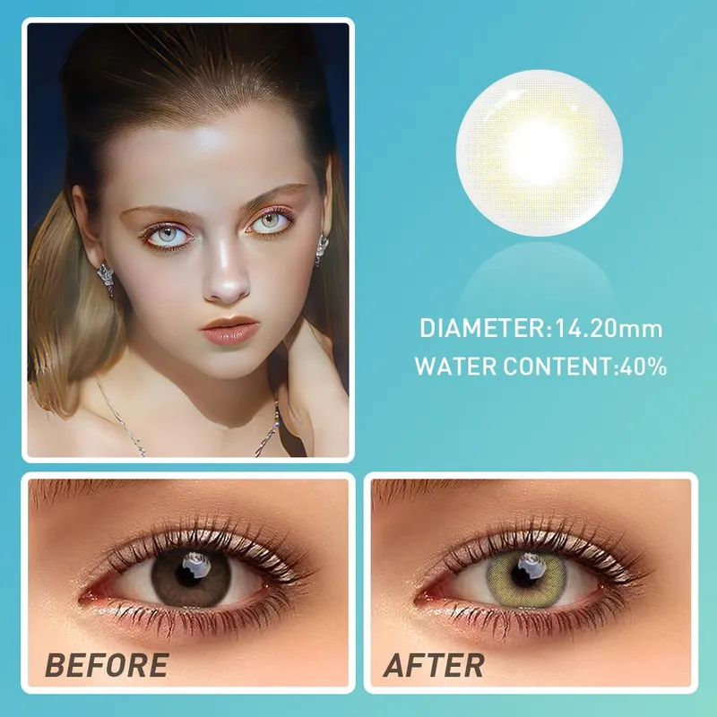 Ojotrend 1Pair Colored Contact Lens Aurora Series Halloween Eyes