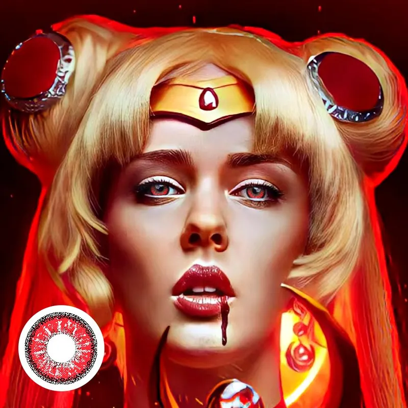 Ojotrend 1Pair Colored Contact Lens Genshin Impact Halloween Eyes