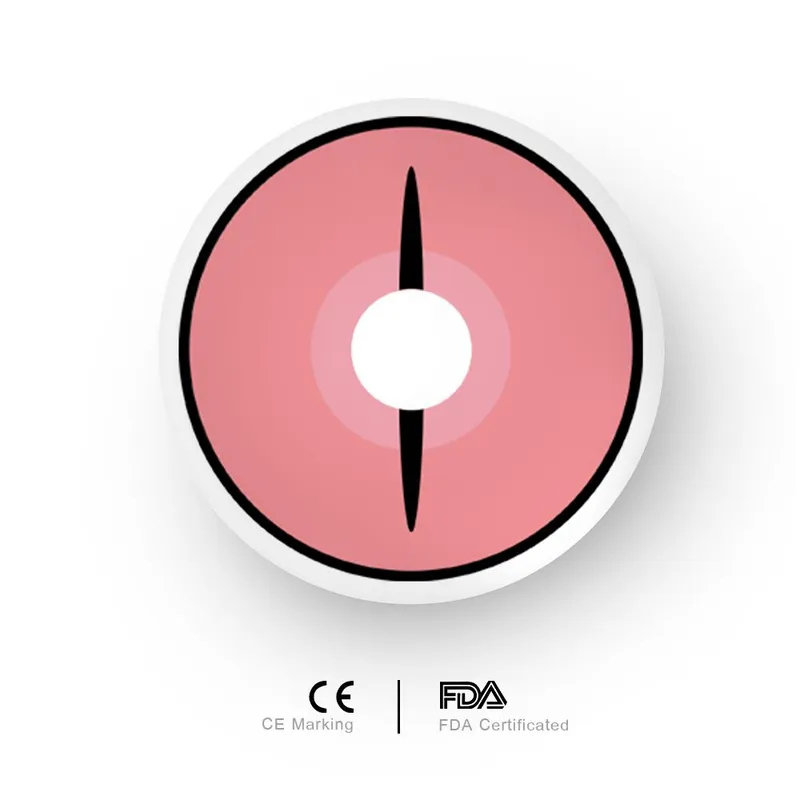 Ojotrend 1Pair Colored Contact Lens Kamado Nezuko Ghost Pink Halloween