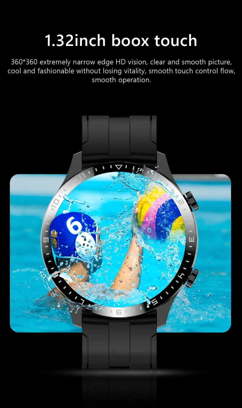 St6p Smart Watch Hd Screen Voice Assistant Bluetooth Smart Watch Black