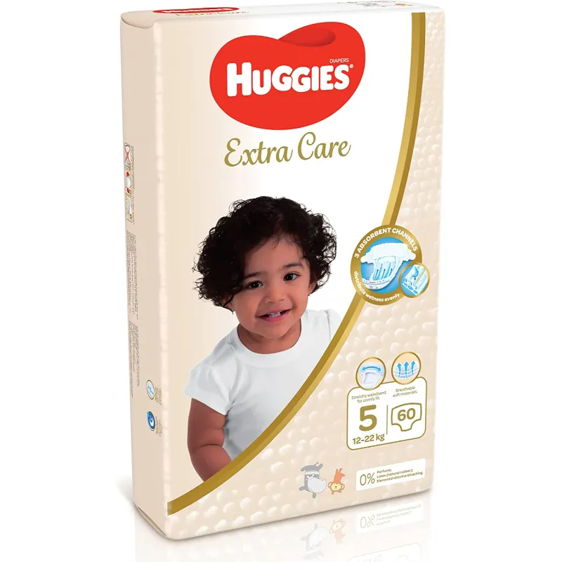 Huggies Extra Care Jumbo Pack Diapers Size 5 60's Wholesale Tradeling