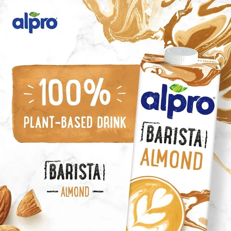Alpro Barista Almond Drink Plant Based Gluten Free and Vegan 1 Liter x