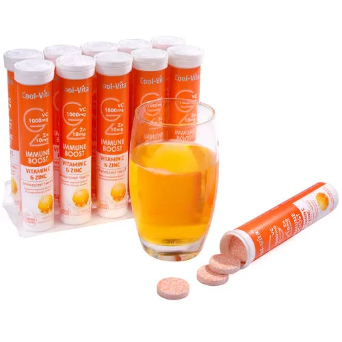 CoolVita Effervescent Tablet Vitamin C 1000mg with Zinc 10mg