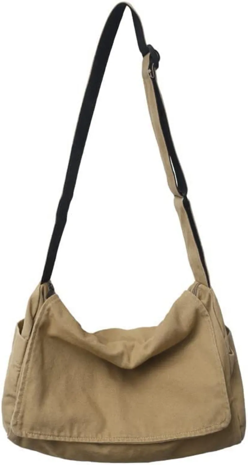 NATINSA Canvas Crossbody Tote Shoulder Purse Bag for Women and Men with  Multi-po | eBay