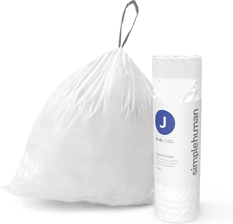 Plasticplace 13-Gallons White Plastic Kitchen Drawstring Trash Bag