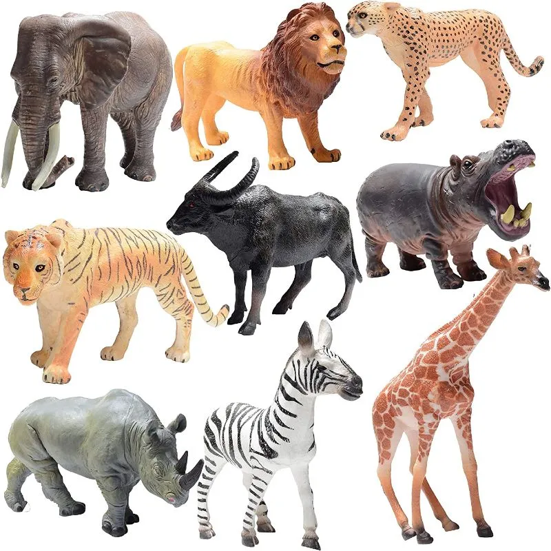 Realistic Safari Animal Figurines - 9 Large Plastic Figures - Jungle, Zoo,  Forest, and Wild Animal Toys with Educational Animals Book | Wholesale |  Tradeling