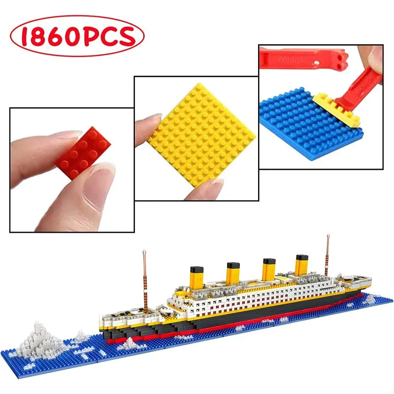 Titanic Micro Mini Building Blocks Set, 1860 Pieces Titanic Toy Ship Model  Building Bricks | Wholesale | Tradeling