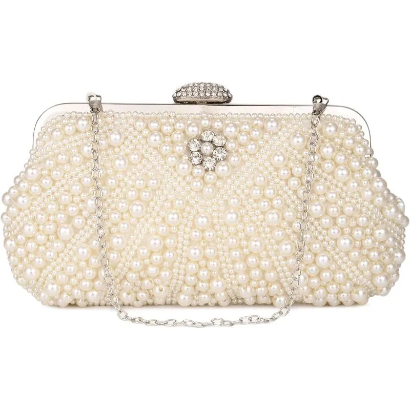 Buy Wholesale China Women Pearl Clutch Bag Noble Crystal Beaded Evening Bag  Wedding Clutch With Pearl Chain & Crossbody Bags at USD 12.54