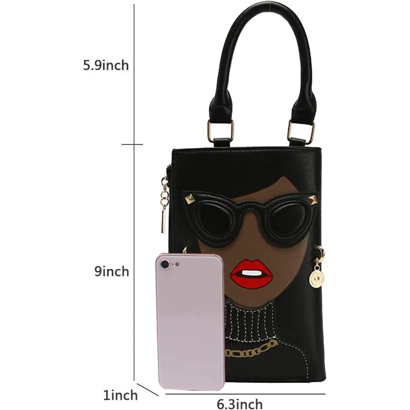 KUANG! Women's Novelty Lady Face Shoulder Bag