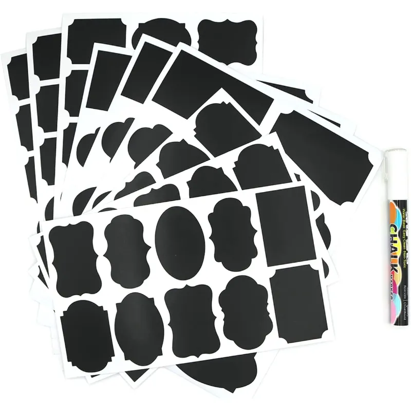 Wrapables Set of 32 Chalkboard Labels / Chalkboard Stickers With